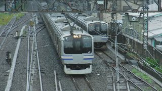 JR逗子駅から横須賀線普通上総一ノ宮行きE235系1602S+E235系J-02と普通久里浜行きE217系1579SY-7、普通東京行きE217系1634SY-47+E217系Y-129が発車！