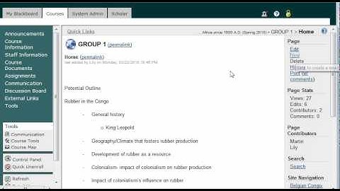 Blackboard Wikis: Adding text and links