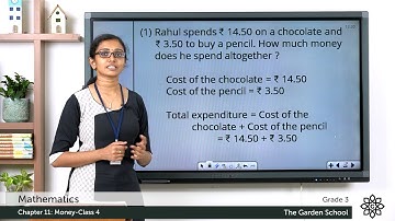 Grade 3 Mathematics Chapter 11 Class 4 Word Problems Addition and Subtraction of Money