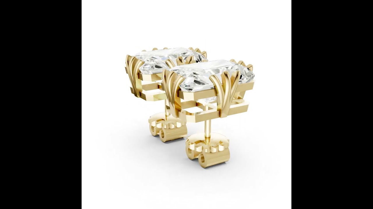 Radiant Brilliant Lab Grown Diamond Stud Earrings