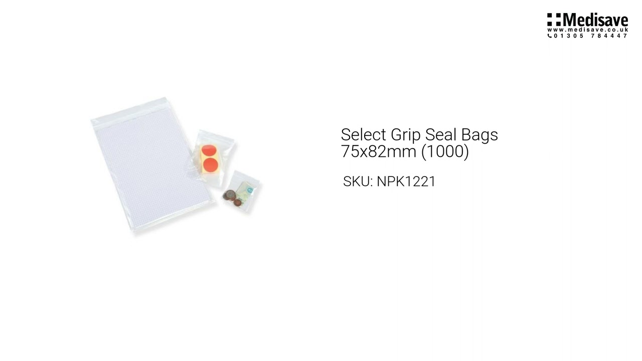 Select Grip Seal Bags 75x82mm 1000 NPK1221