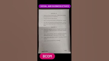 BCOM Sem 6 Social and Business ethics Panjab University Previous year question paper Commerce tutor