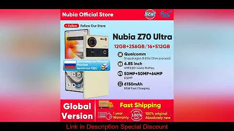 Global Version Nubia Z70 Ultra NX733J 5G Smartphone Snapdragon 8 Elite 6.85" 144Hz AMOLED Display 6