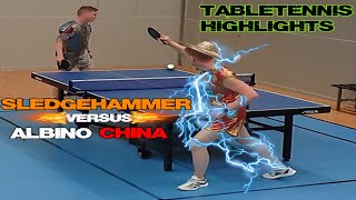 Tabletennis Highlights & Moments SLEDGEHAMMER VS ALBINO CHINA