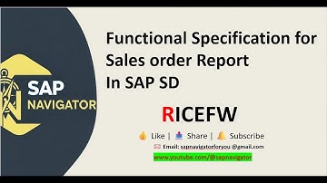 SAP SD Report | How to write Functional specification (FS) & Logic Explained