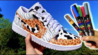 CUSTOM JORDAN 1 LOWS!! USING POSCA MARKERS! CUSTOM SHOES