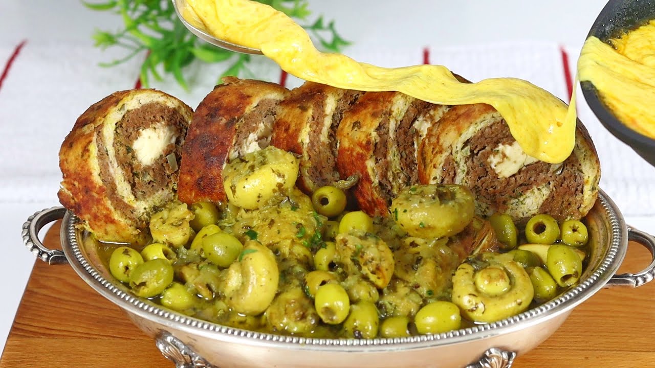 رولي دجاج واللحم المفروم بالجبن المداب🇩🇿 يقطر بالبنة