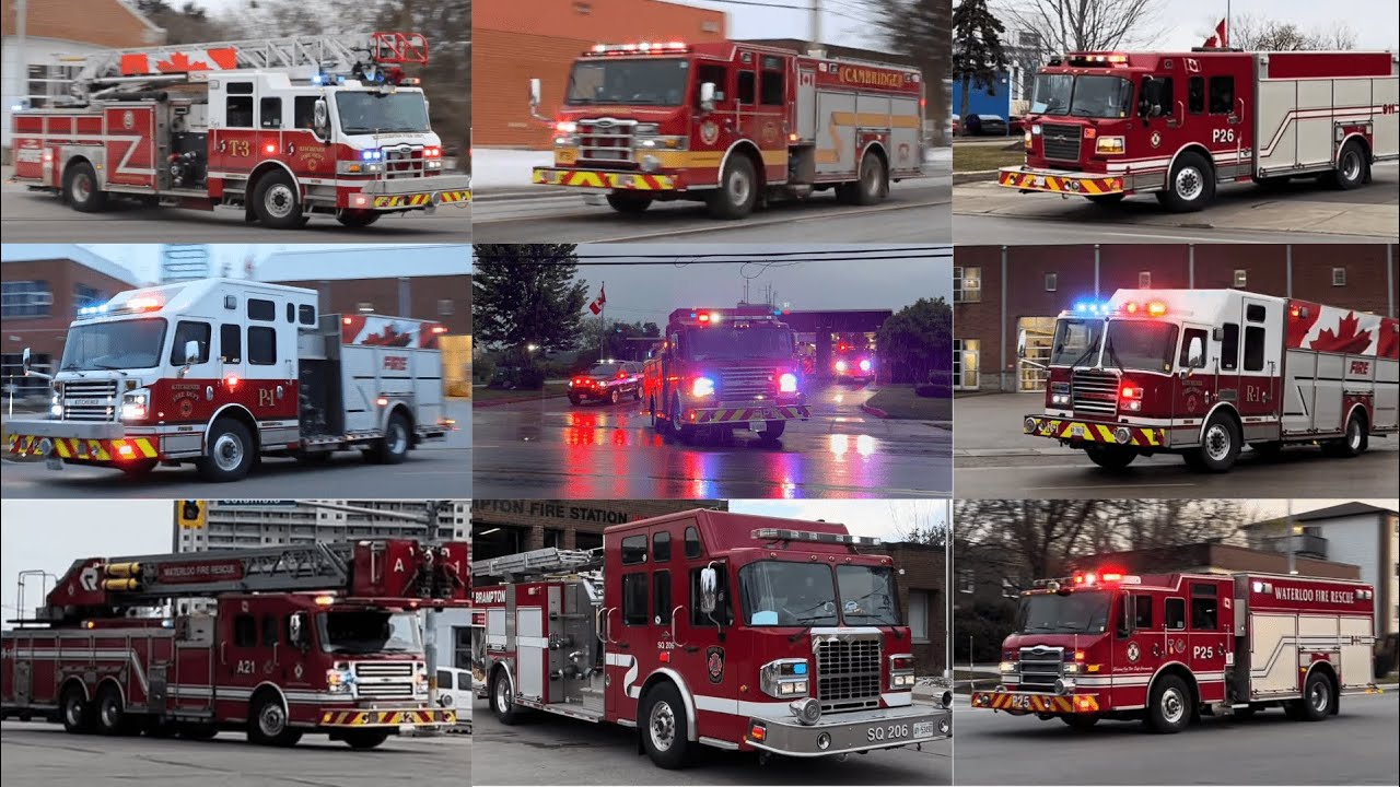 Fire Trucks Responding with Airhorn Compilation