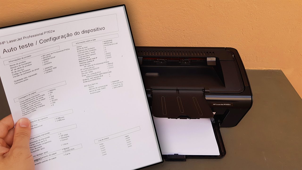 IMPRIMINDO O AUTOTESTE E AS CONFIGURAÇÕES DO DISPOSITIVO | HP LaserJet P1102w