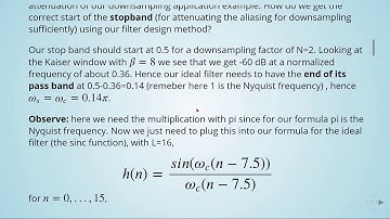 MSP: 06b Filter Design with the Window Method  - 03 Kaiser Window Example