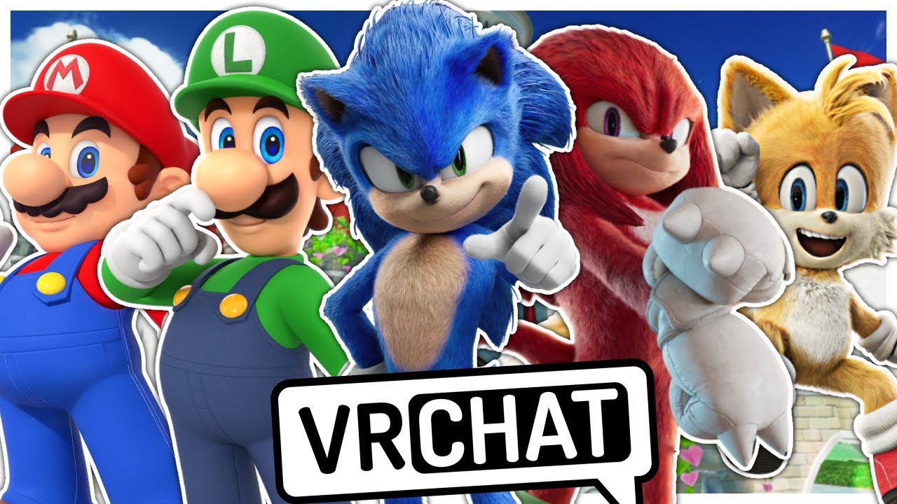 Team Movie Sonic Meets Mario and Luigi In VRCHAT!!