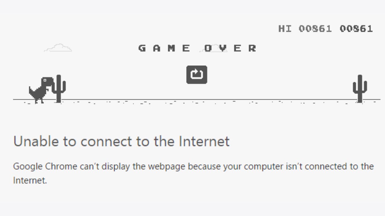 Google Chrome's Offline Dinosaur Game! 