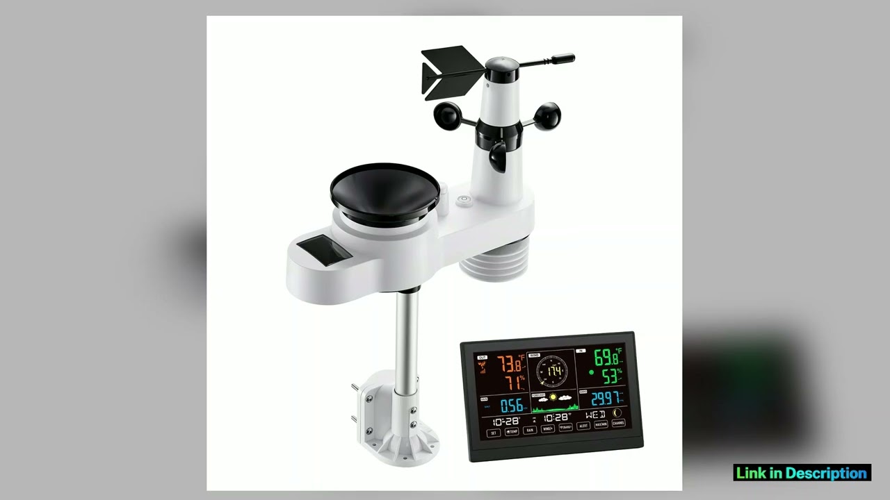 SucceBuy 5in1 Solar Powered WiFi Weather Station for Weather Forecast Wind Speed Direction