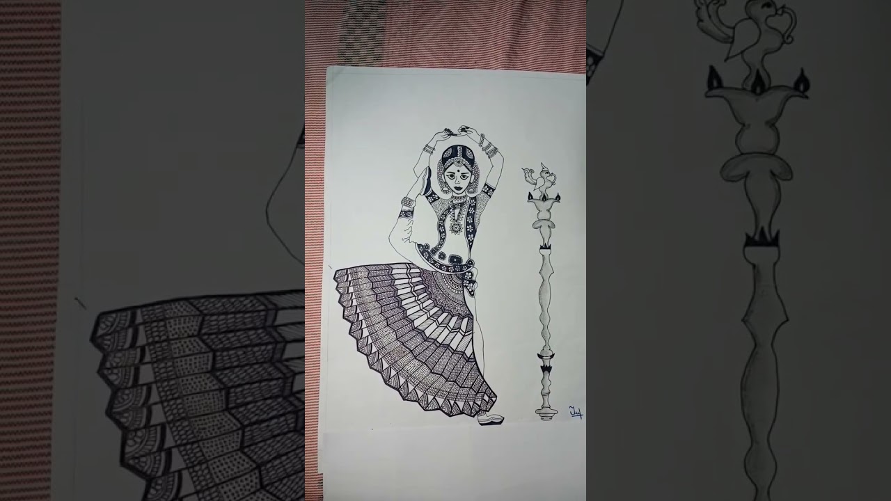 Dancing Girl Mandala Art.