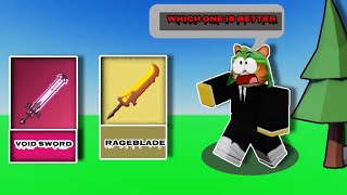 Void Sword Vs Rageblade.. (Roblox Bedwars