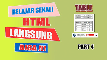 Belajar HTML, sekali langsung bisa !!!, Table [part 4]