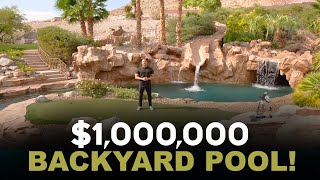 Million Dollar Mansion Backyard Pool Oasis (Las Vegas Home Tour)