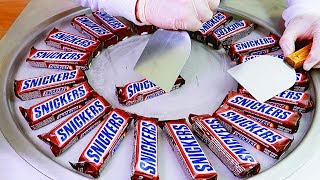 Snickers ice cream rolls - ايس كريم على الصاج بأكبر كمية سنيكرز