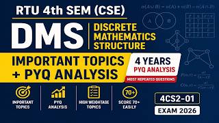 RTU DMS Important Topics 2026 | 4 Years PYQ Analysis | Guaranteed Questions | 4th Sem CSE