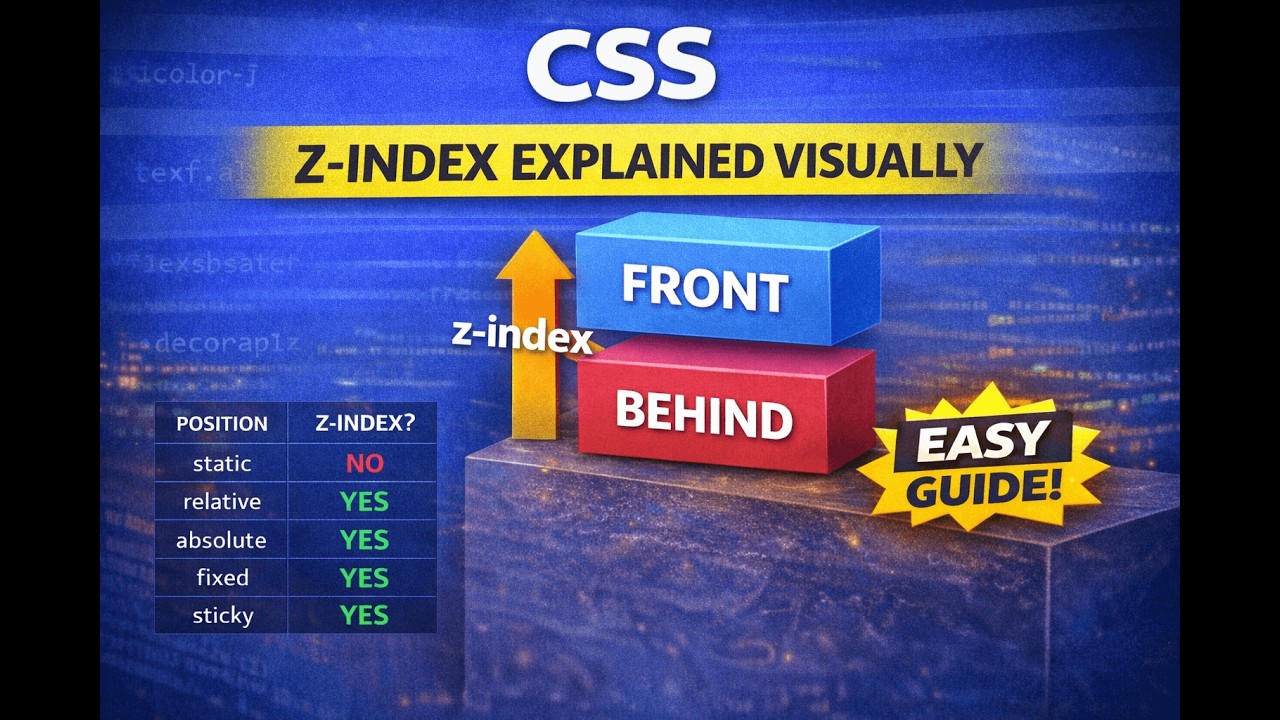 CSS Z-Index Explained Visually | Position & Stacking Order Bengali ...
