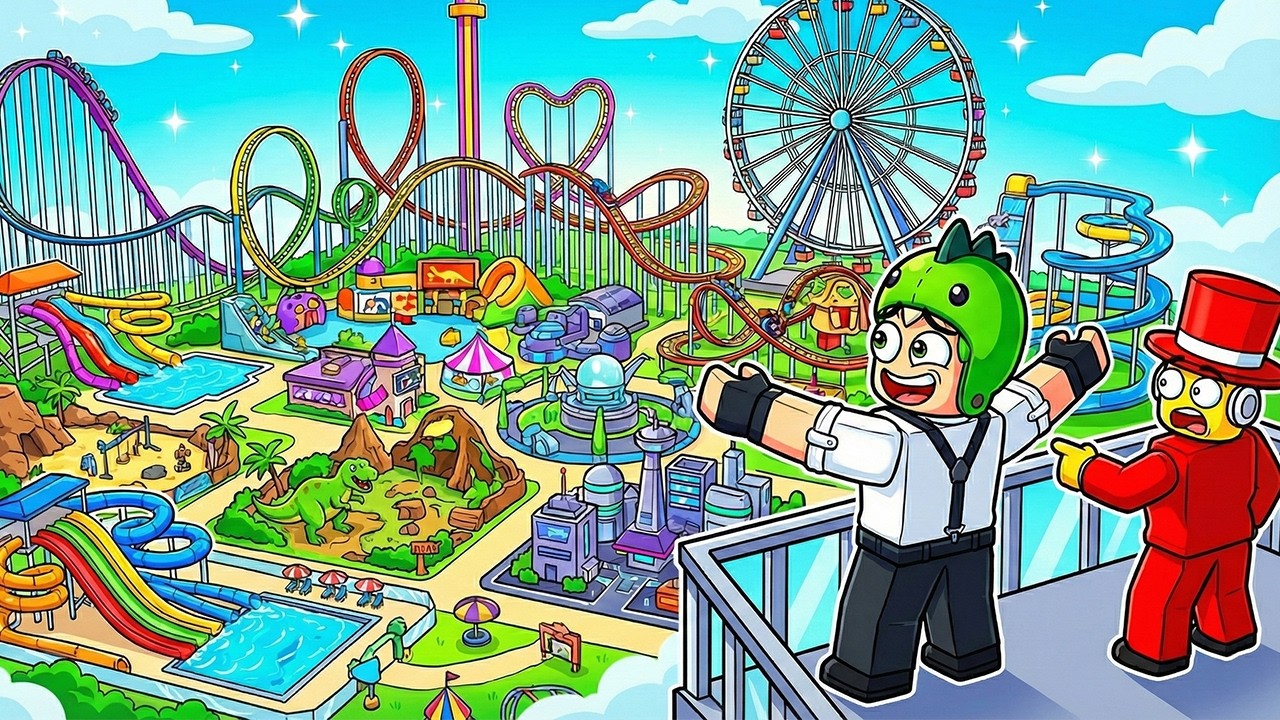화장실 이용료 5만원!! 초거대 롤러코스터가 있는 놀이동산을 만들었습니다!! [로블록스]