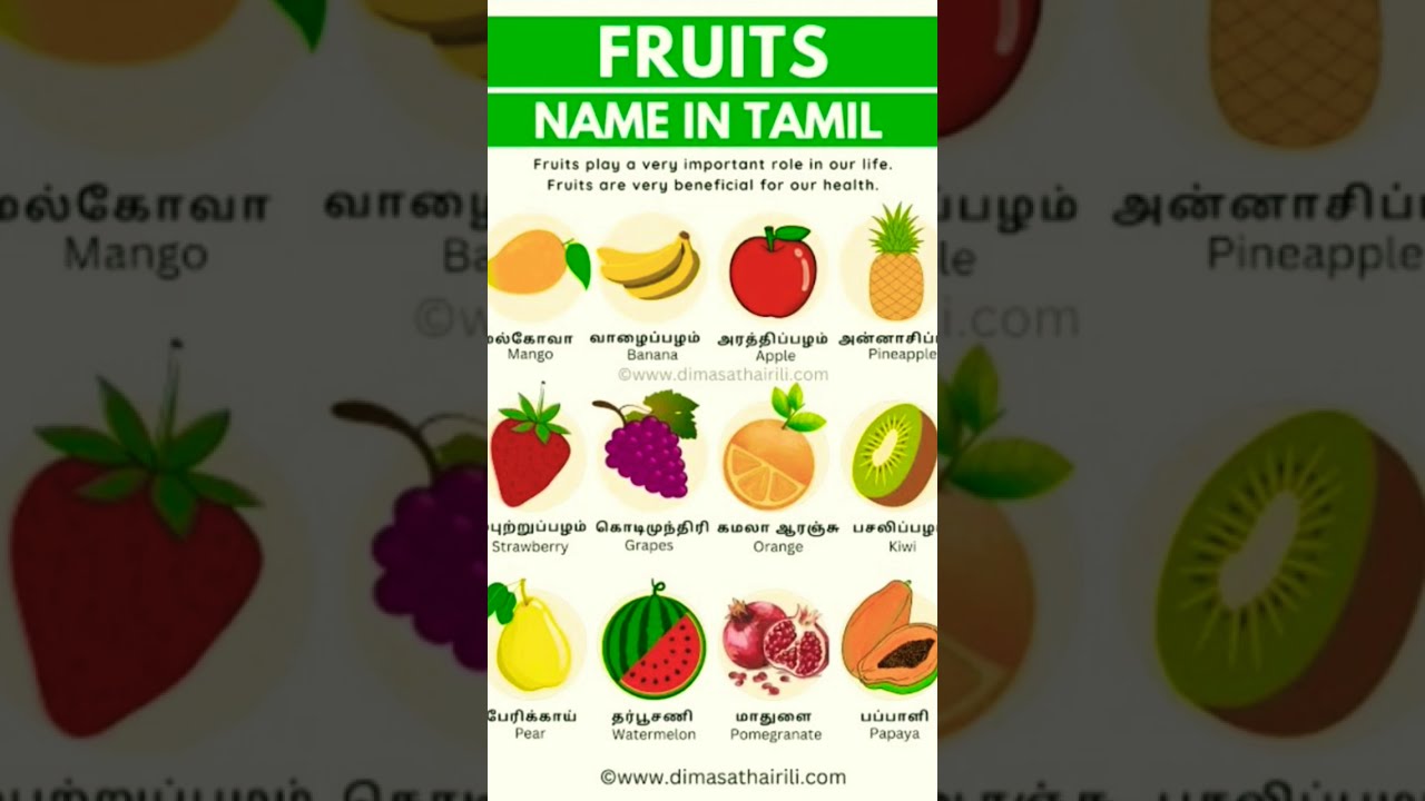 Fruits Name In Tamil YouTube Fruits Name In Tamil YouTube