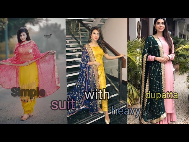 Semi-Stitched Embroidered Designer Heavy Dupatta With Salwar Suits at Rs  1450 in Surat