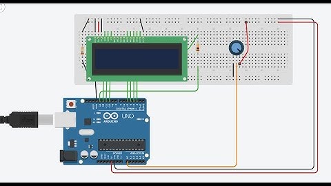 Pantalla LCD con potenciómetro como sensor en Tinker CAD