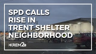 Spokane neighborhood frustrated with growing calls for criminal activity near Trent Shelter