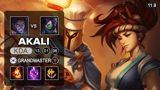 Akali Mid vs Sylas - KR Grandmaster Patch 11.9