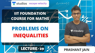 L29: Problems on Inequalities | IIT Foundation Course for Maths | Prashant Jain