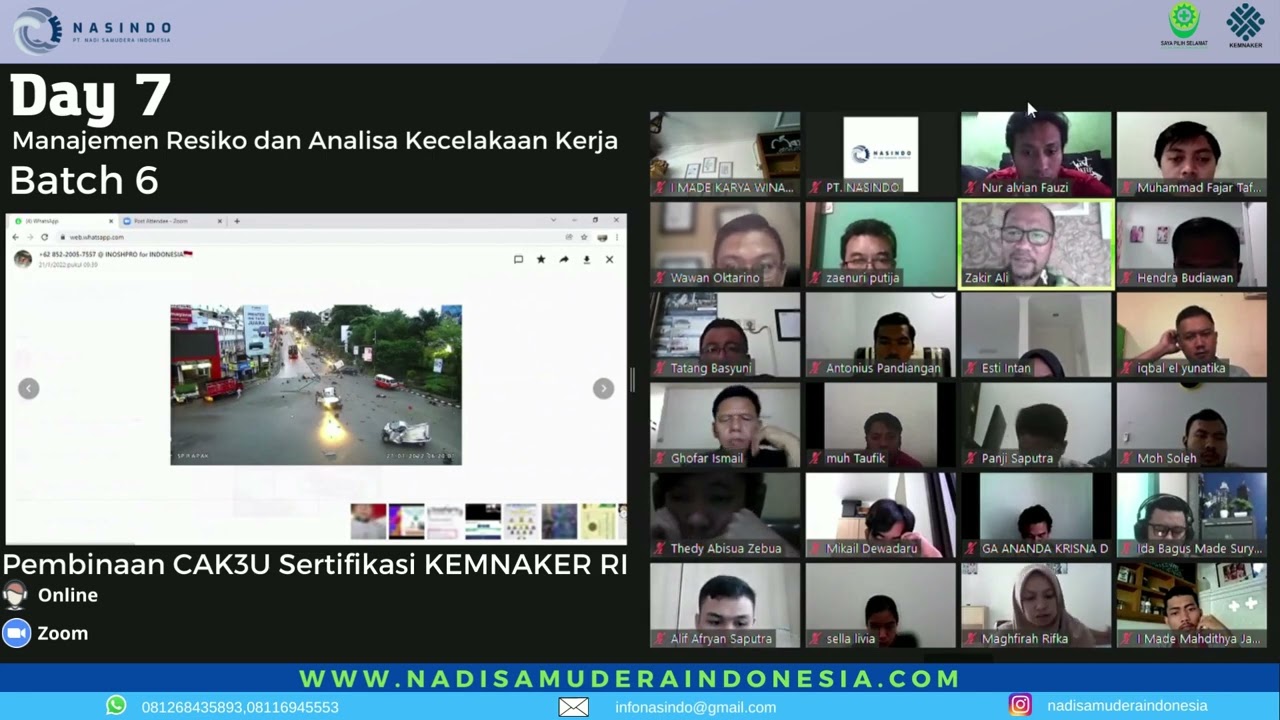 Pelaksanaan Pembinaan Calon Ahli K3 Umum Sertifikasi KEMNAKER RI Berbasis Online