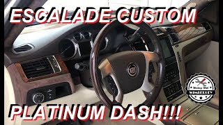 20072014 Cadillac Escalade EXT Custom Platinum Dash Swap, Suede, Wood, Heated & Cooled Cup Holders