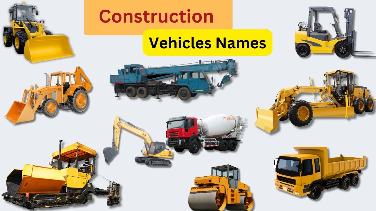 Learn Construction Vehicle Names | Vehicles Name | Transport Names | A to Z Vehicle Name | Vehicles
