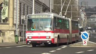 Trolejbus Škoda 15Tr ev.č 572 na lince 58 - 16.2.2024