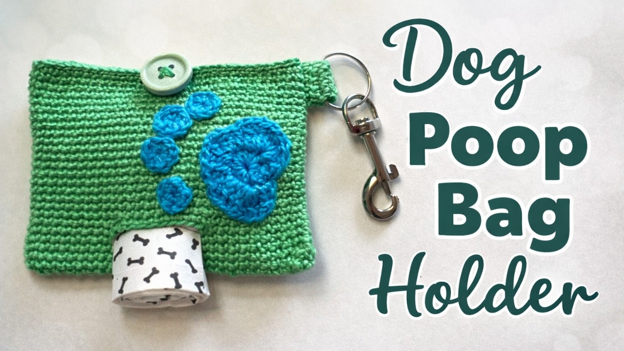 Cute & Useful Crochet Dog Poop Bag Holder  – Perfect for Walks! 🐶