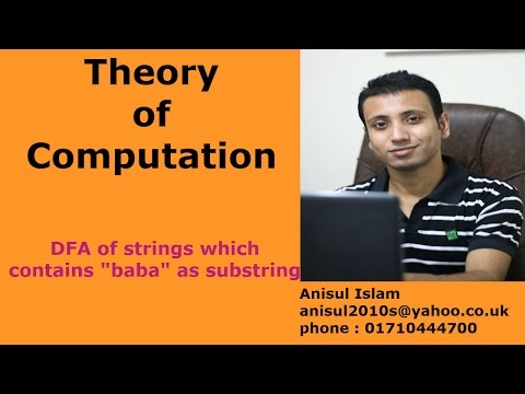 Theory of computation Bangla tutorial 13 : DFA of strings which contains "baba" as substring