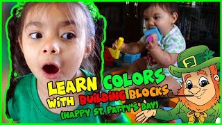 St. Patrick's Day Learning Colors Playing with Building Blocks