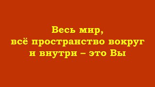 Весь мир, всё пространство вокруг и внутри - это Вы (Истинное Я)