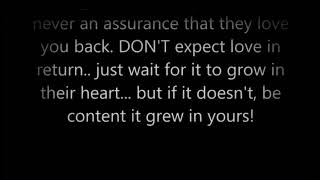 It hurt to love someone and not be loved in return