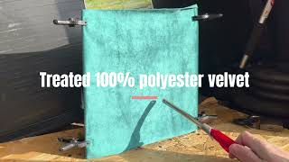 Treated Green 100% Polyester Fabric: Testing the Fire-Retardant Properties