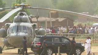 Highly Secured PM Narendra Modi's Convoy and Helicopter Take Off in Rajasthan.
