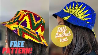 Easy method to make a BUCKET HAT. Sew along with FREE PATTERN