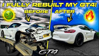 I FULLY REBUILT MY CRASHED PORSCHE CAYMAN GT4!!.. ITS SOUNDS EPIC!!... by Saving Salvage 76,795 views 1 month ago 21 minutes