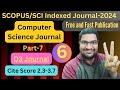 Computer Science Multidisciplinary Free and Fast Scopus/SCI Index Journals : Part-7 #phd