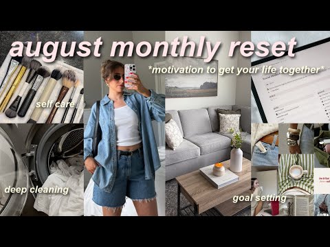 MONTHLY RESET ROUTINE 🧺 cleaning, setting goals, planning, self care, & mood board!