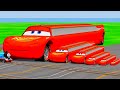 Big &amp; Small Articulated McQueen Cars Vs Thomas Train The Tank Engine Vs Portal Vs Cars_Beamng.drive