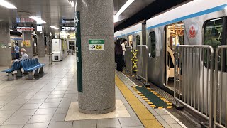 【ついに2番線もホームドア撤去】地下鉄要塞駅、都営三田線･大手町駅2番線旧ホームドア撤去パイプ柵設置❗号車案内ステッカー設置!!