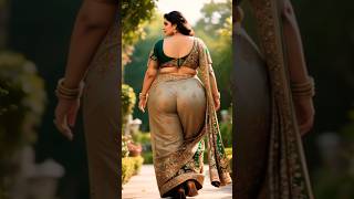 Stunning Back View In An Emerald Green Saree Plus Size Queens Royal Walk