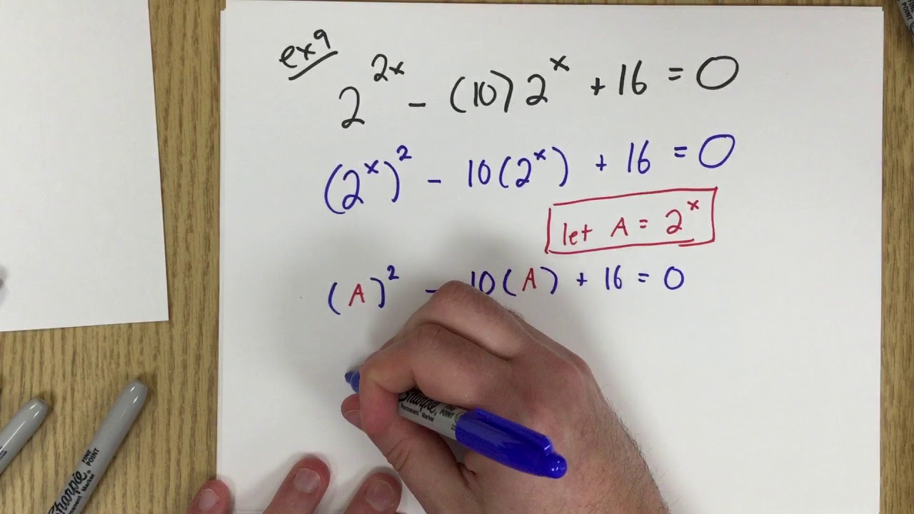 Solving exponential equations part 4/4 - YouTube